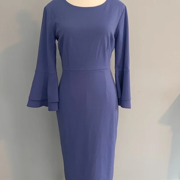 New York & Company | Dresses | New York Company Blue Sheath Dress With Bell  Sleeves | Poshmark